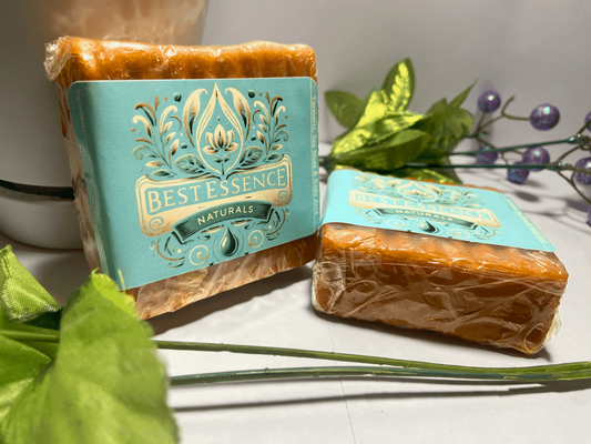 Natural Glow: Turmeric & Sea Moss Artisanal Soap Bar by Best Essence Naturals.